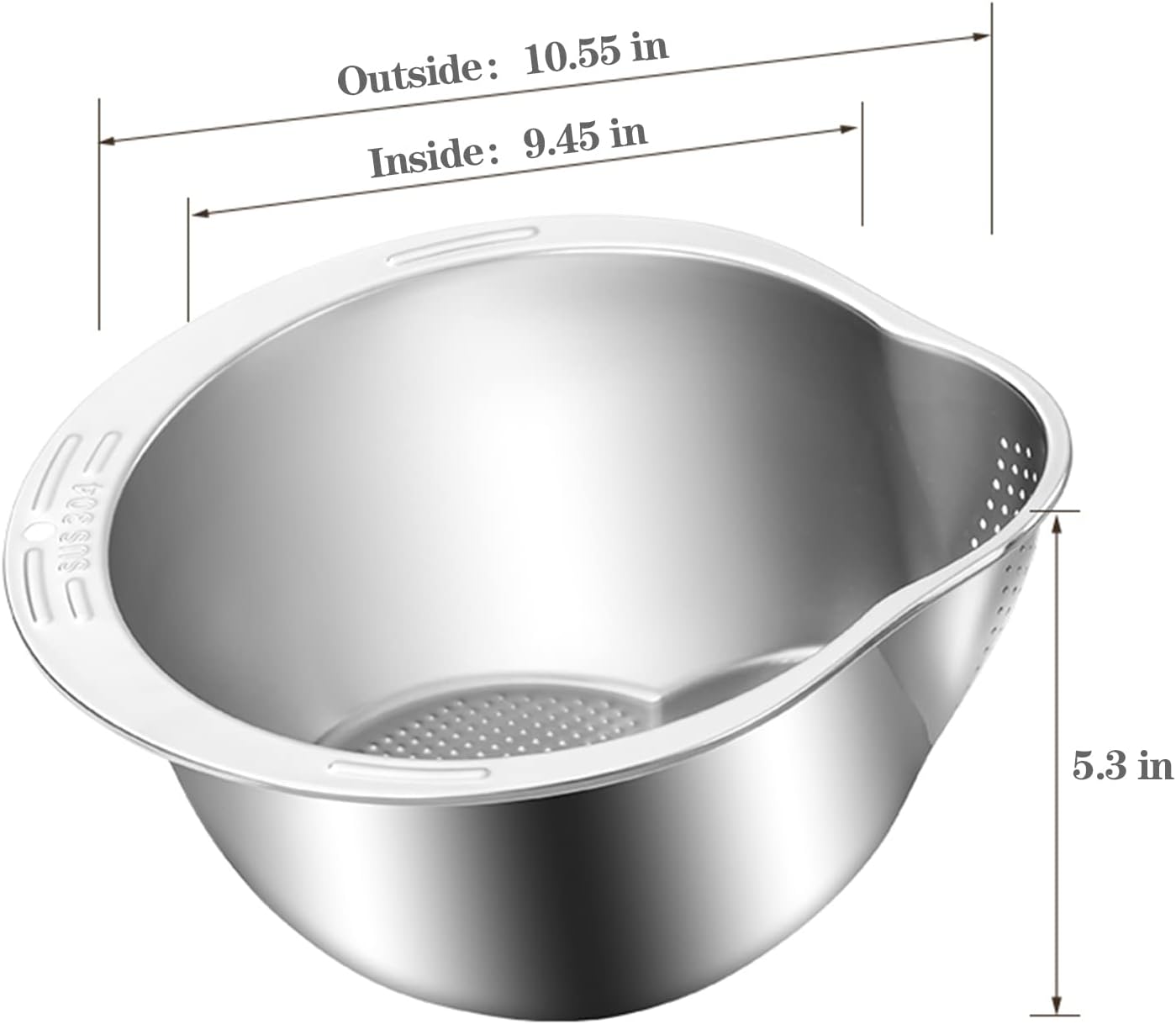 Stainless Steel Multi-Use Kitchen Colander – Rice Washer, Fruit & Vegetable Strainer, Durable Mesh Sieve with Handle