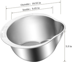 Stainless Steel Multi-Use Kitchen Colander – Rice Washer, Fruit & Vegetable Strainer, Durable Mesh Sieve with Handle