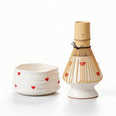 4-Piece Japanese Matcha Tool Set with Ceramic Bowl