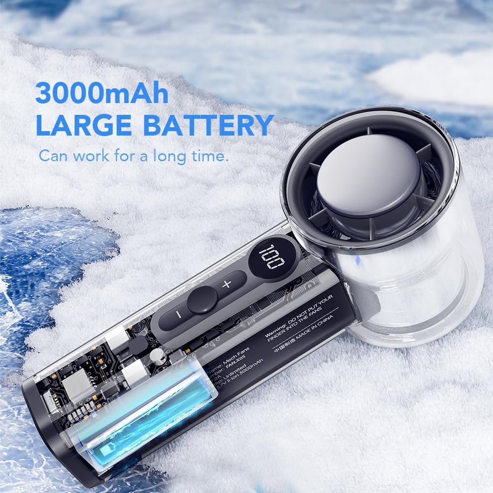 Handheld Turbo Fan with Semiconductor Ice Cooling