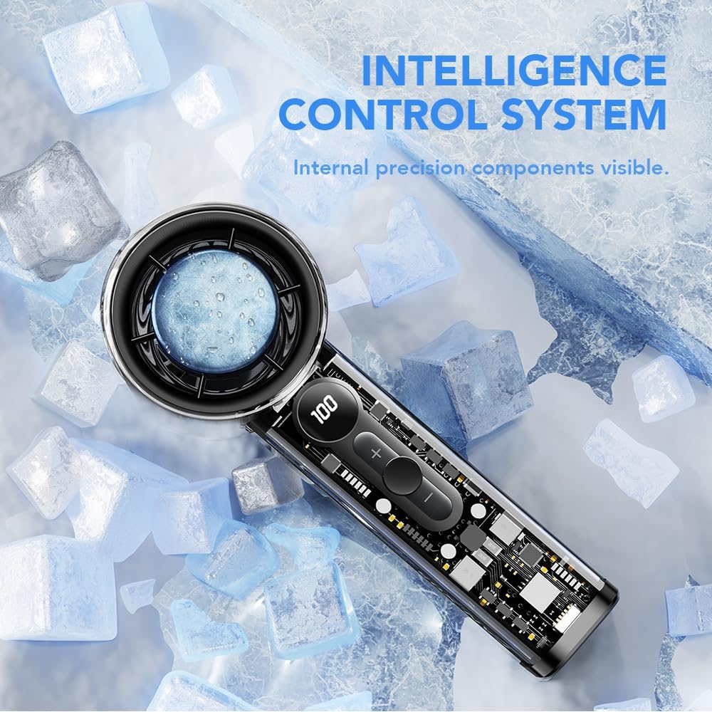 Handheld Turbo Fan with Semiconductor Ice Cooling