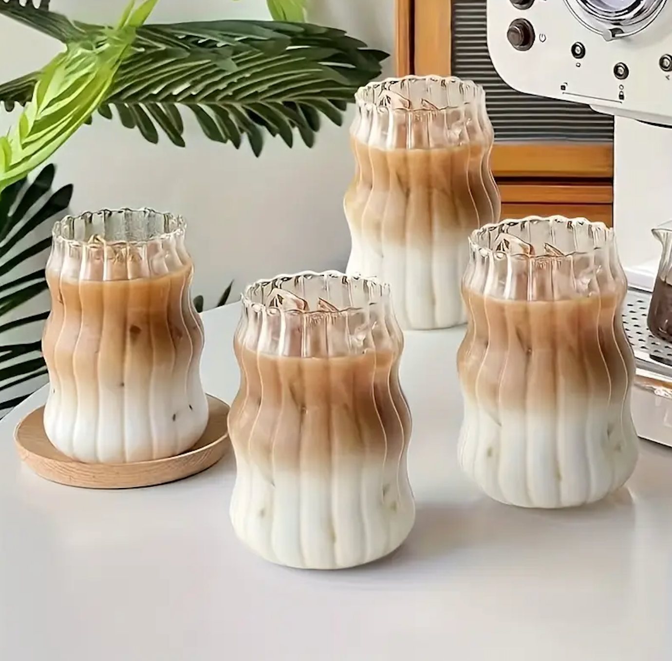 4pcs Puffy Glass Cups