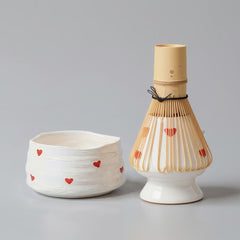 4-Piece Japanese Matcha Tool Set with Ceramic Bowl