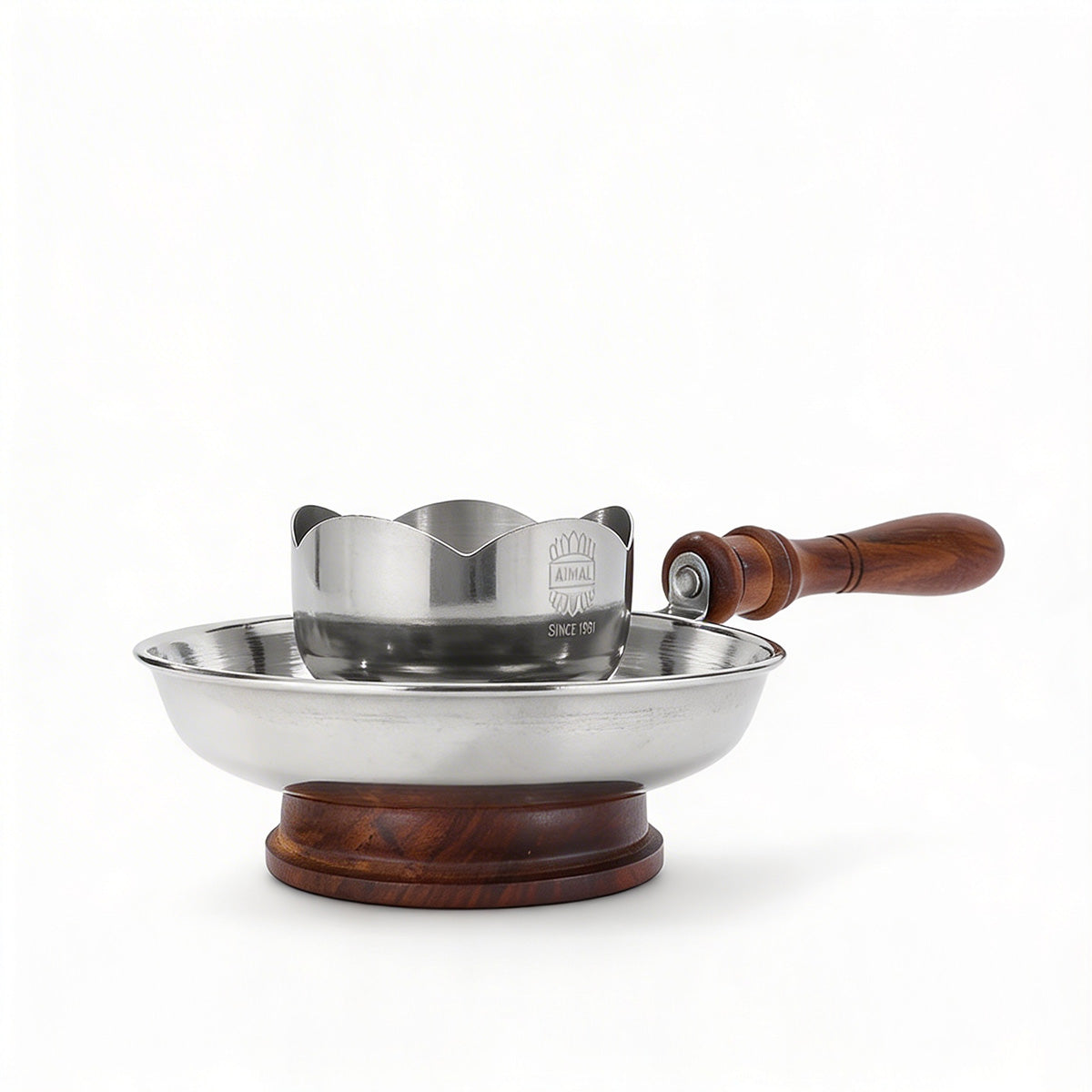 Ajmal Deluxe Lahab Incense Burner with Wooden Handle and Anti Slip